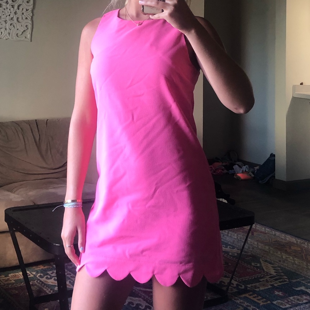Pink scallop dress